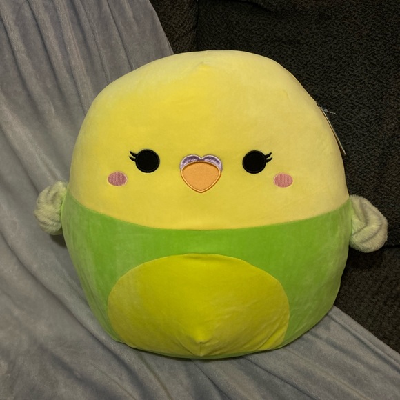 Squishmallows 16 Inch Nellie Green and Yellow Parakeet Squishmallows Bird - Picture 10 of 17